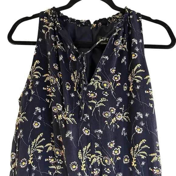 LOFT navy floral sleeveless romper jumpsuit spring summer cool breezy casual - Picture 5 of 12